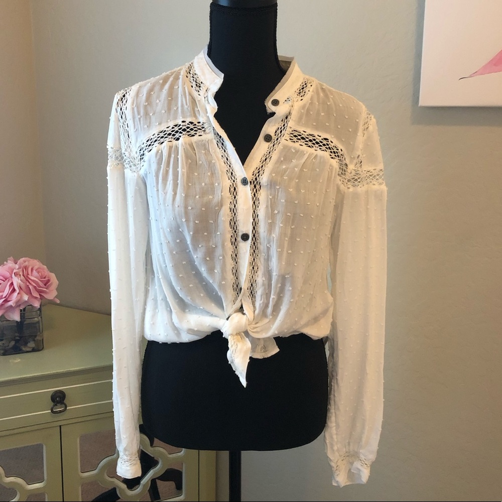 Free People White Blouse Sz XS New Without Tags